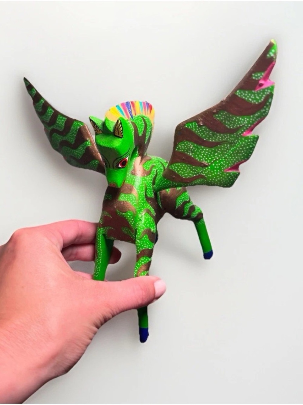 Pegasus Alebrije Mexican Folk Art Carving Figure Fantasy Mythical *Missing Tail